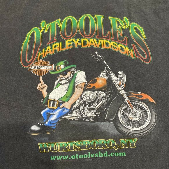 - Harley Davidson Wurtsboro, NY - Hanes Beefy Black Pocket T-Shirt - Men's XL - Picture 4 of 12